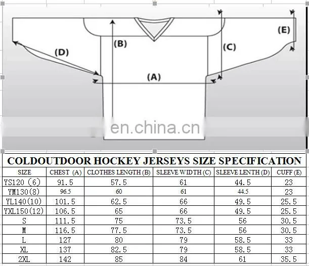 100% polyester customized white embroidery hockey jersey