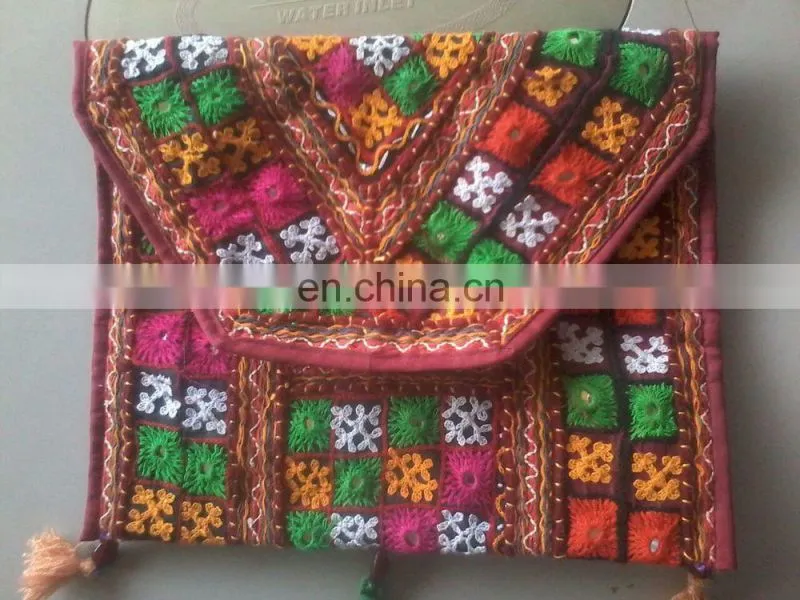 new arrival and hot sell indian handmade banjara cotton clutch bag/ tote cotton bags/ plain tote genuine cotton clutch bags