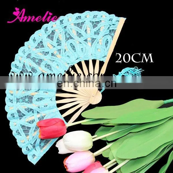 8 Inches Cotton Battenburg Lace Small Lace Fan Wedding Favors Gifts Fan