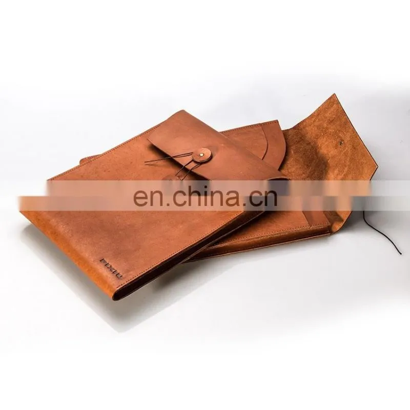 Manufacture High Quality Organizer Cheap Leather Cover File certificate Holder