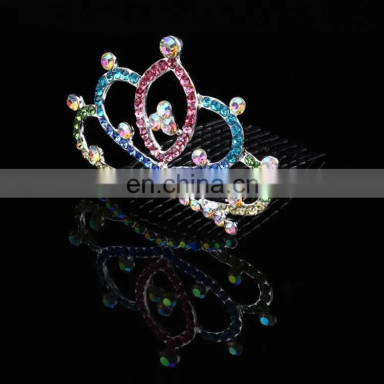 Korean Tiaras New Style White Rhinestone Mini Cute Crown Hair Combs