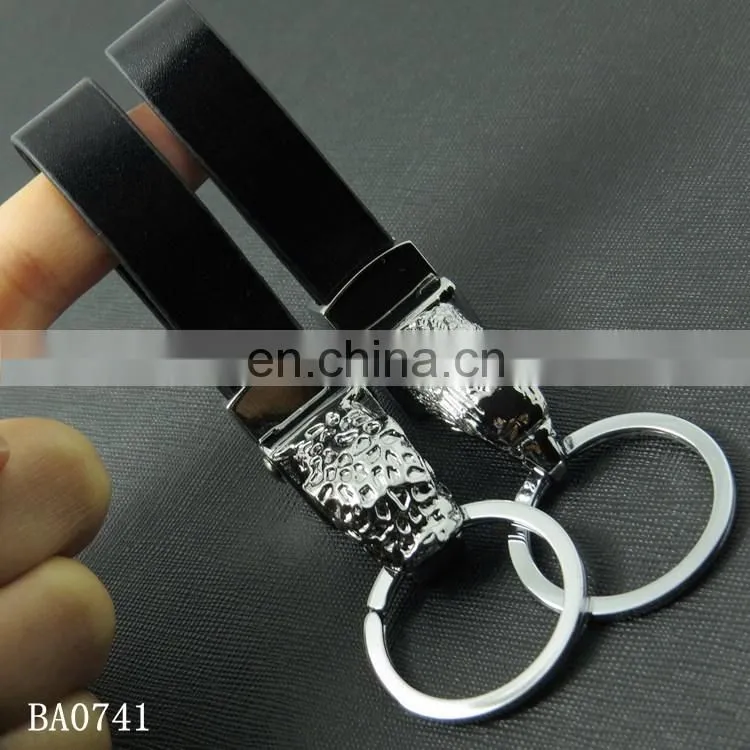 High Quality Leopard Head Shaped Personalized Metal Leather Key Chains