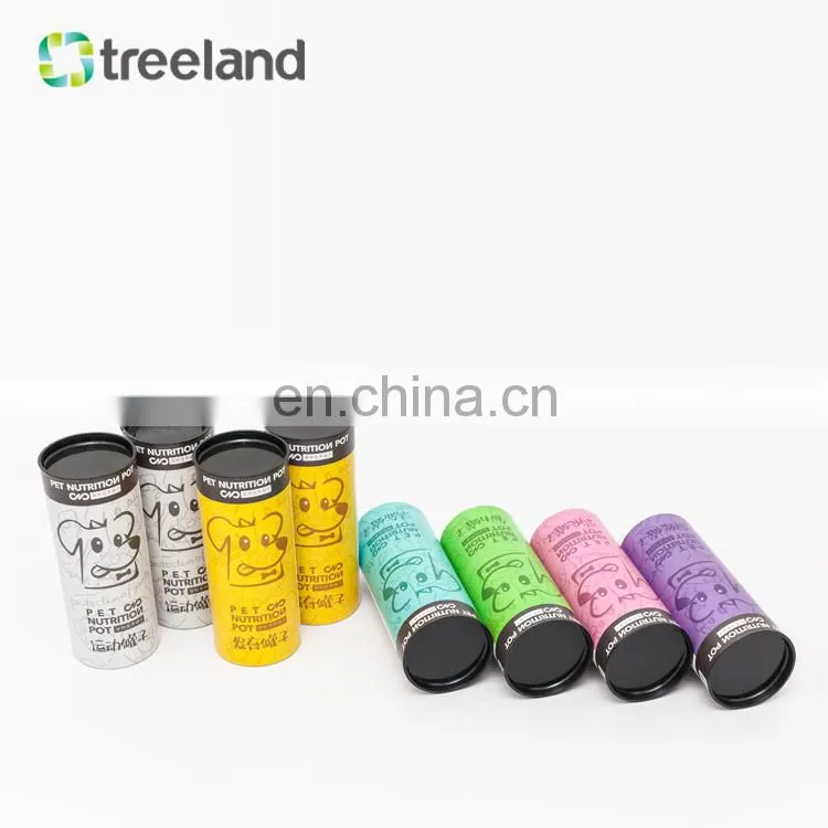 Personalized Cardboard Box Pet Nutrition Paper Canister Round Paper Tube