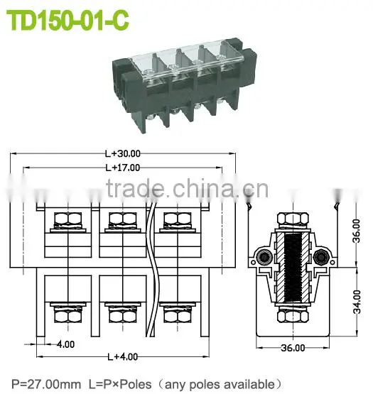 SCED through panel terminal blocks for industrial control terminal connectors