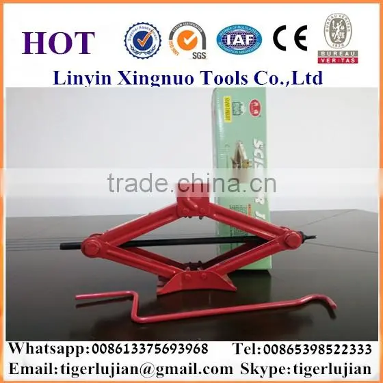 2016 arrival hot selling in China famous brand name Xingnuo 1.5-ton capacity hydraulic red color scissor jack