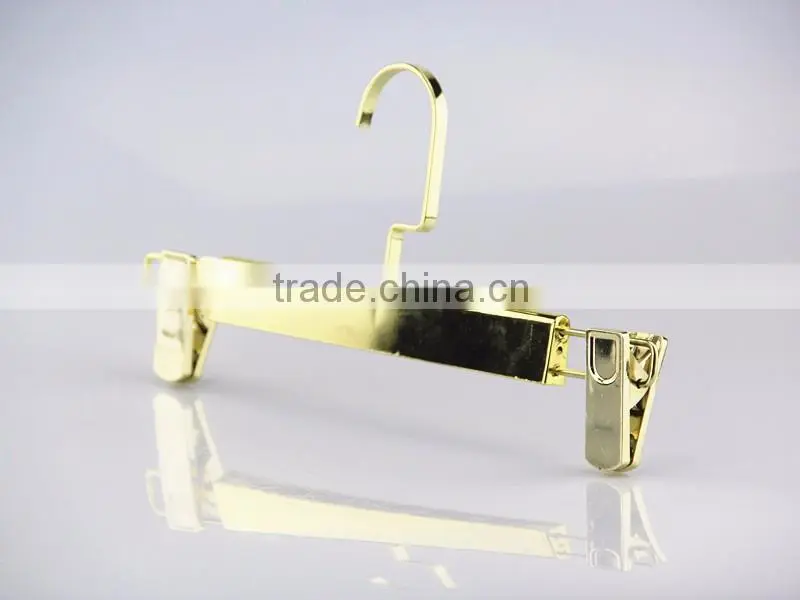 sun shine color clear plastic pant hanger wholesale for trouser pants with tie rack