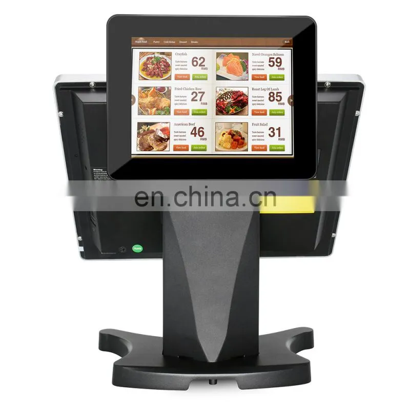 15'' Touch Screen all in one POS system Wifi/Dual Screen Cash Register/Built-in 8inch Customer Display Cashier POS Machine