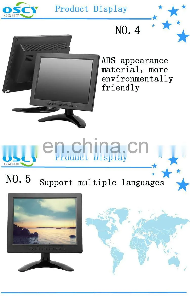Usb Vga 8 inch Lcd touch+screen+monitors Open Frame Wall Mount Touch Screen Monitor