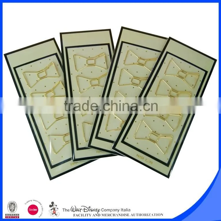 Iron wire colorful plated bow paper clip logo design
