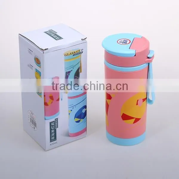 420ML double walls design Plastic sport water bottles with infuse