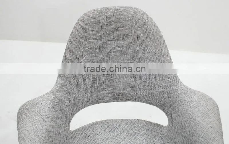 replica fiberlgass material wooden legs fabric blue color Organic Chair by Eero Saarinen