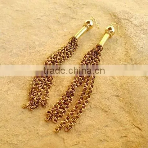 Tassel Earrings Gold Earrings Long Earrings Chain Earrings Dangle Jewellery