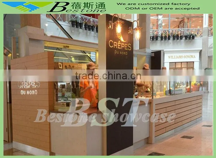Modern mall displays crepe food kiosk for sale