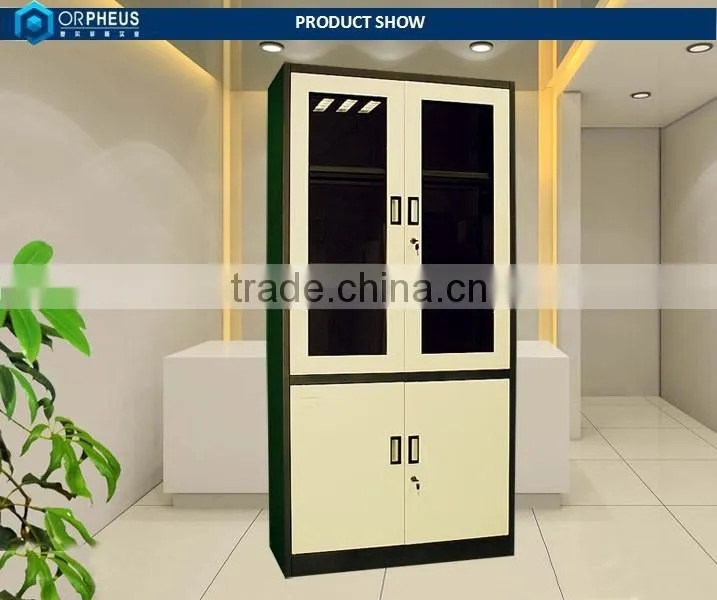 High Quality Swivel Mirror Steel Master File Cabinets Glass swing Door Pantry Filing Cabinet