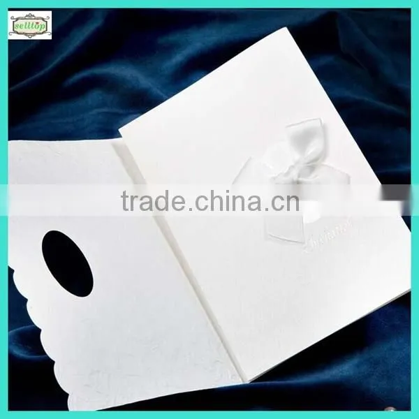 2014 white fancy wedding invitation card