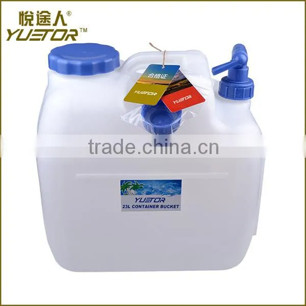23L white+Blue Convenient Outdoor Square Plastic Water Container Bucket for Car