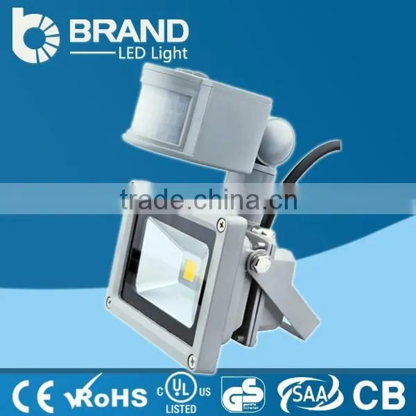 Manufacturer China supplier white shell PIR sensor 50w led flood light high lumen most powerful led flood light ip65 with COB