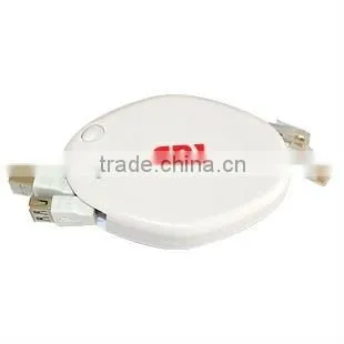 2 meter retractable rj45 cable and 1.5 meter retractable usb cable