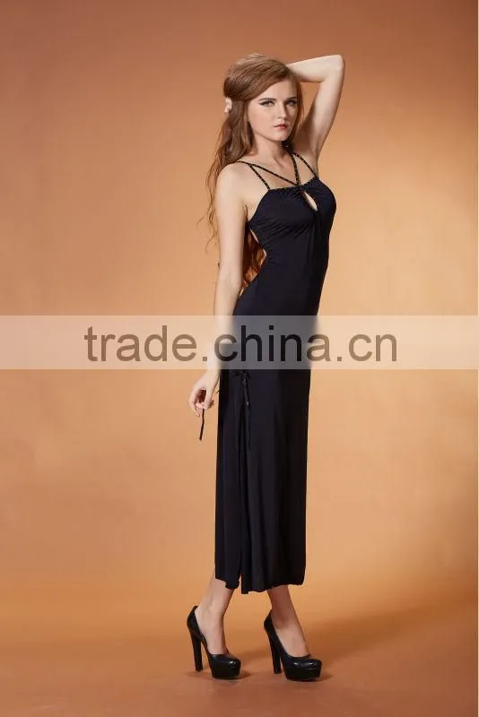 Newest arrival Fashionable sexy hot sales women night long fancy Halter Dress llingeries 3379