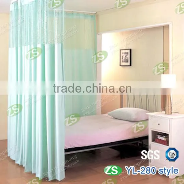 Blue Antibacterial Hospital Partition Bed Disposable Curtain with Mesh