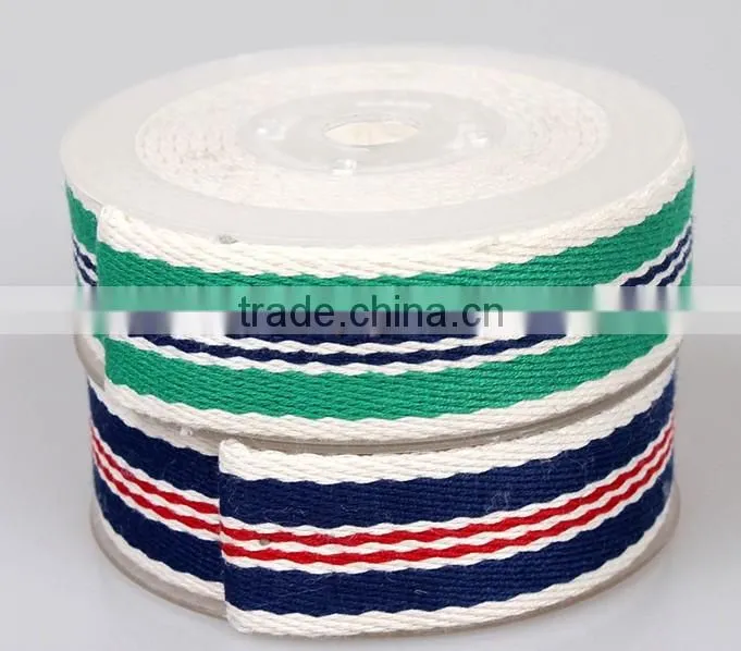 Webbing Wholesale,3.0cm Mulitcolor Polyester and Cotton Clip Color Webbing, Luggage Apparel Accessories Webbing