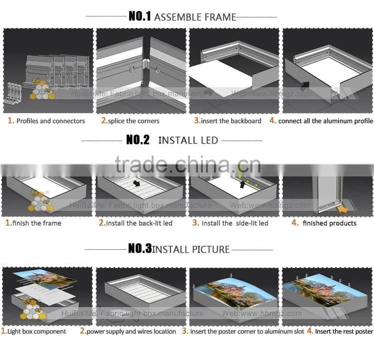Bestsell Aluminium Textile LED Display Signboard