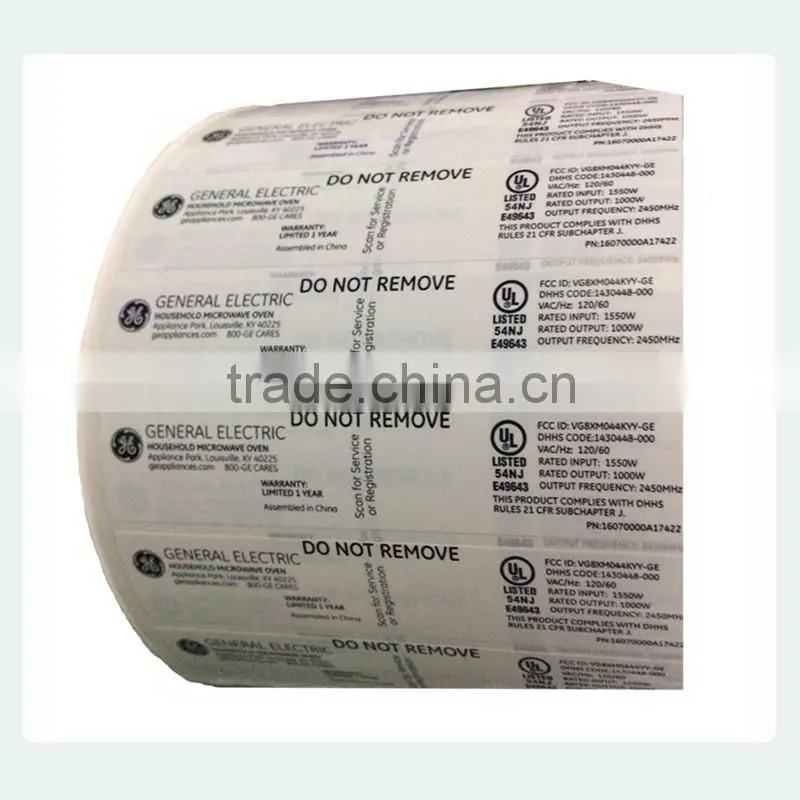 Custom printing adhesive packaging label