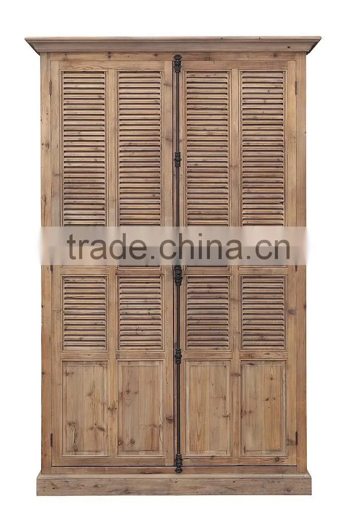 French unfinish Shabby chic bedroom wooden cabinet