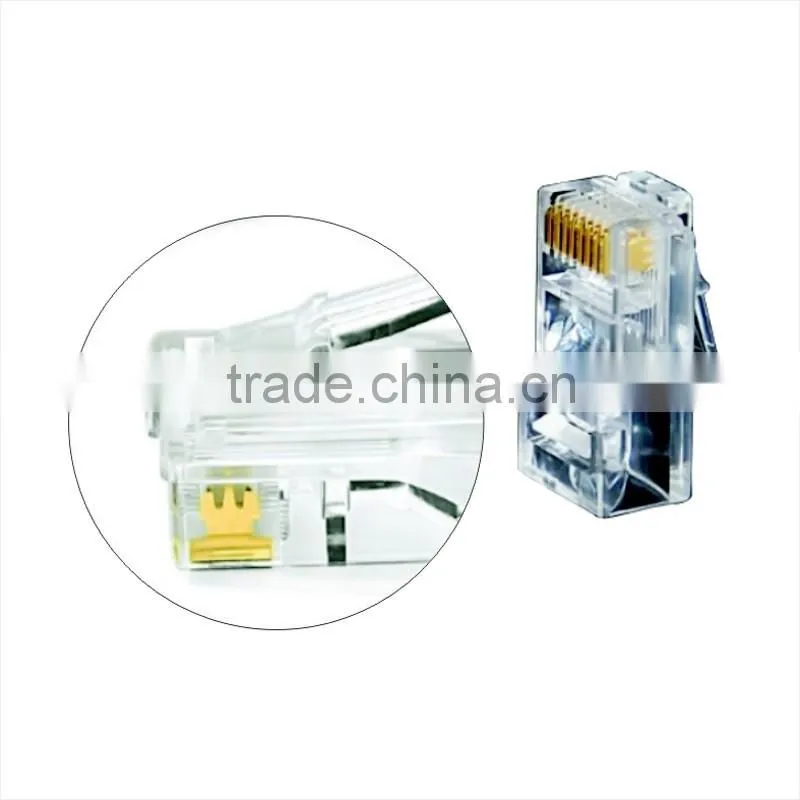 JVCOM RJ45 UTP Modular Plug for Cat6 Cable connector plug Gold-Plating Solid Pure Copper nickelplate