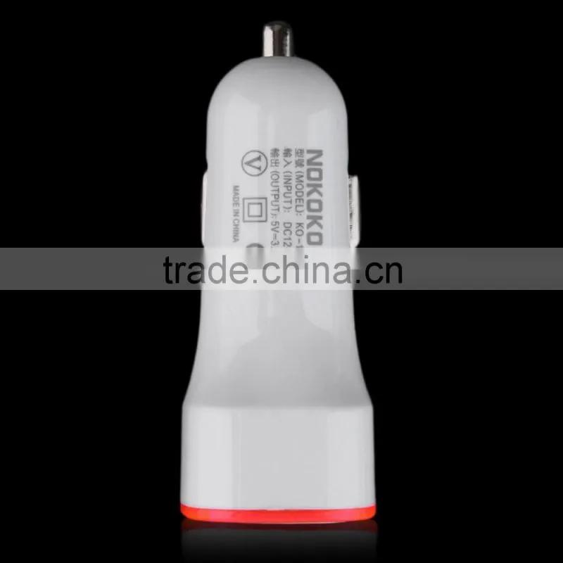 3.1A dual USB car charger 12V-24V input mobile phone charger tablet splitter igniter carregadorveicular