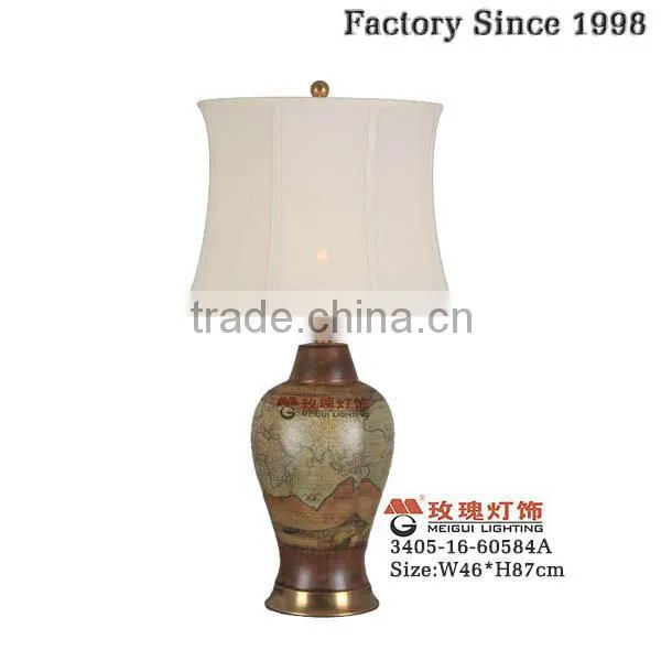 traditional ceramic lamp in coffee colour