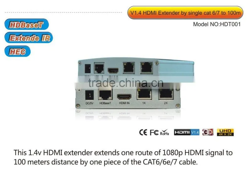 100m single UTP 5E/6/7 HDMI hdbaset Extender, Support 4k*2k