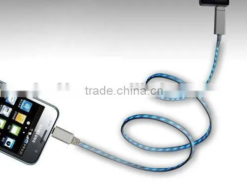 Visible Flowing Current Power Micro USB Cable for Samsung Galaxy S3 i9300