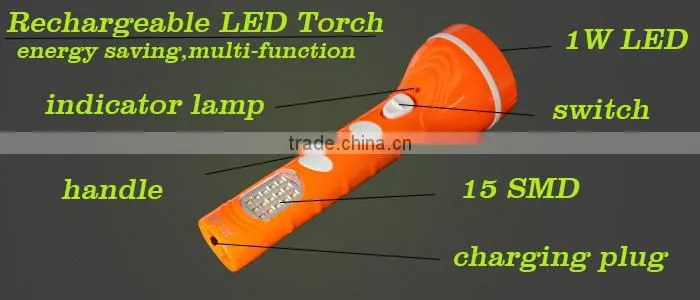 Chinese style high power rechargeable led flashlight