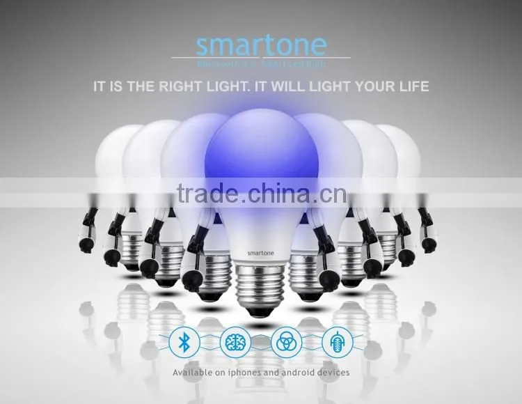 ce rohs ul smart lamp bluetooth speakers & magic led smart light lamp bulb 7w & rgbw led light bulbs by wireless control