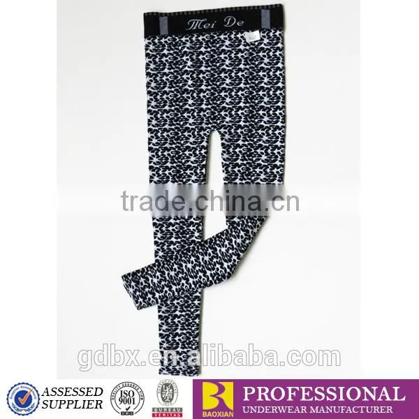 Accept custom designs leggings with leopard jacquard custom leggings
