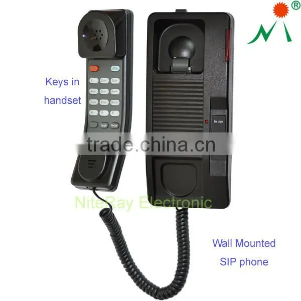 Slim telephone wall mounted hotel phone with ip