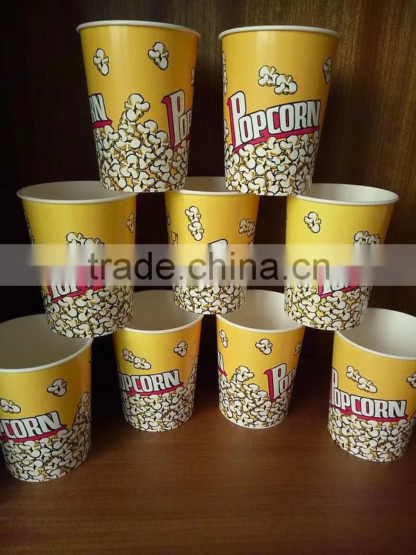 high quality disposable single wall food grade lhigh quality Customized paper popcorn cup