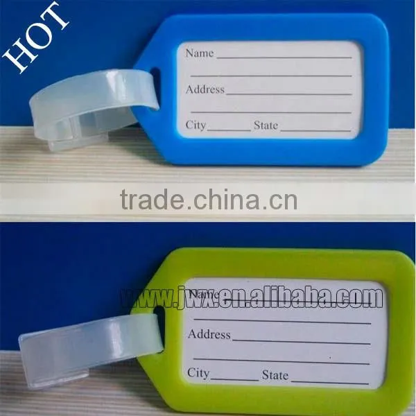 Custom design FDA Silicone embossed luggage tag blank name tag for promotion