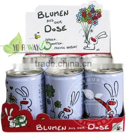 flower can,can flower,flower tin