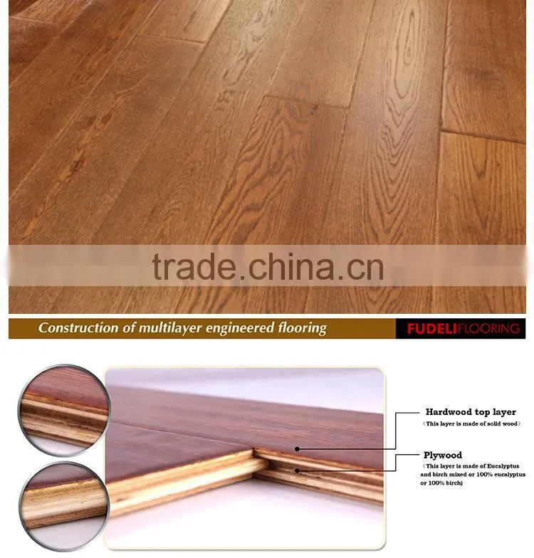 SCS Certified New design white wash oak engineered flooring