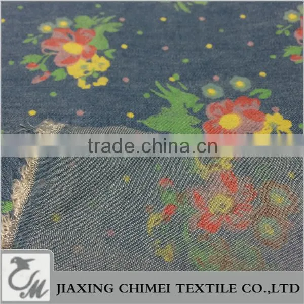 jiaxing six colors of printed pattern of tencel fabric and lyocell fabric for denim jeans