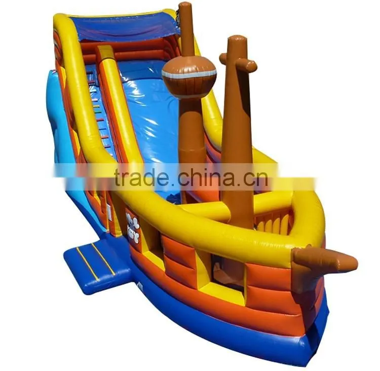 kids outdoor 3d giant inflatable pirate ship slide