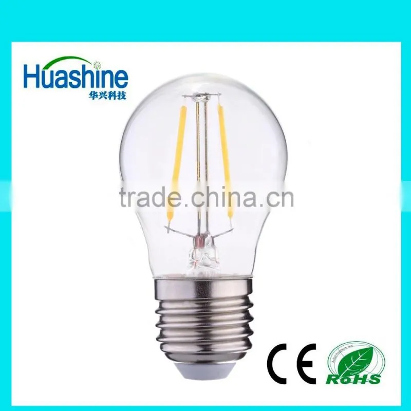 2016 high lumen G45 E27 filament G45-2 2W led dimmbar e27 lighting led led filament bulb