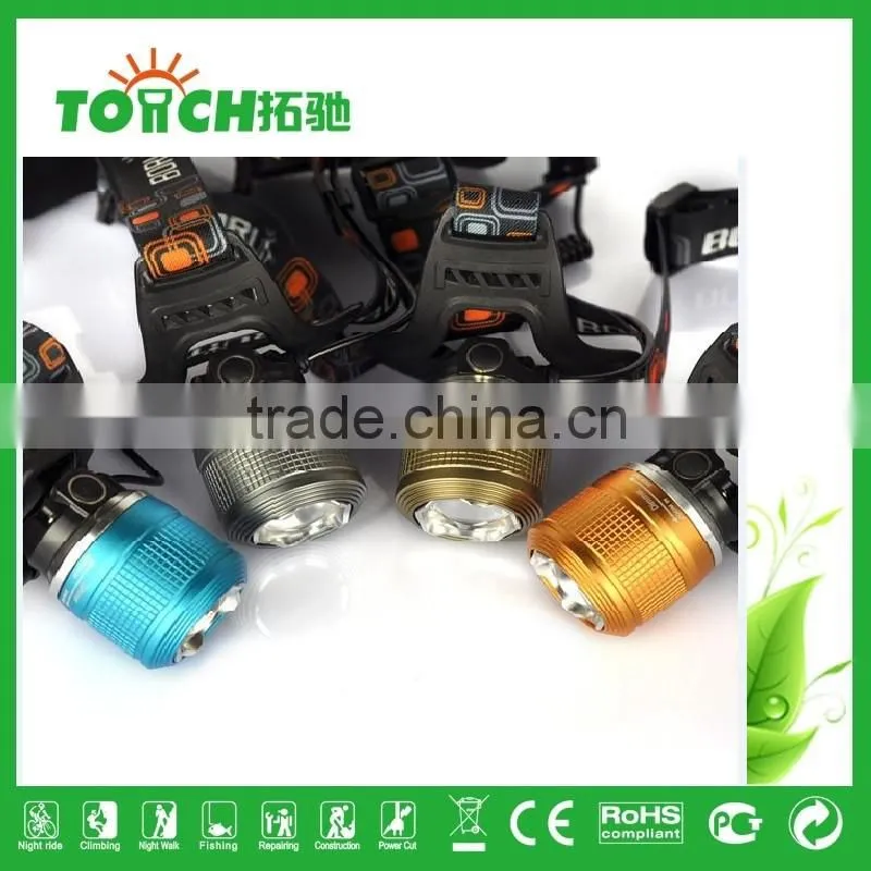 Zoomable LED Headlamps Super Bright Rechargeable headlight use 2*18650 head torchled headlamp