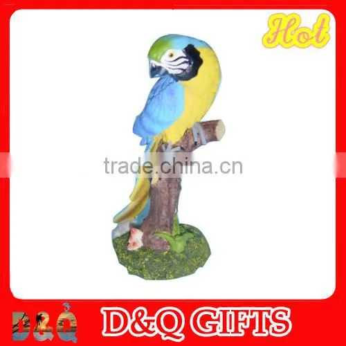 Polyresin Tropical parrot Figurine with Stump