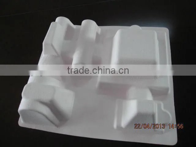 2014 Zhuhai Factory Biodegradable Hamhoo Products Paper Cosmetic Packaging Recyclable Bagasse Molded Paper Pulp Tray Packaging