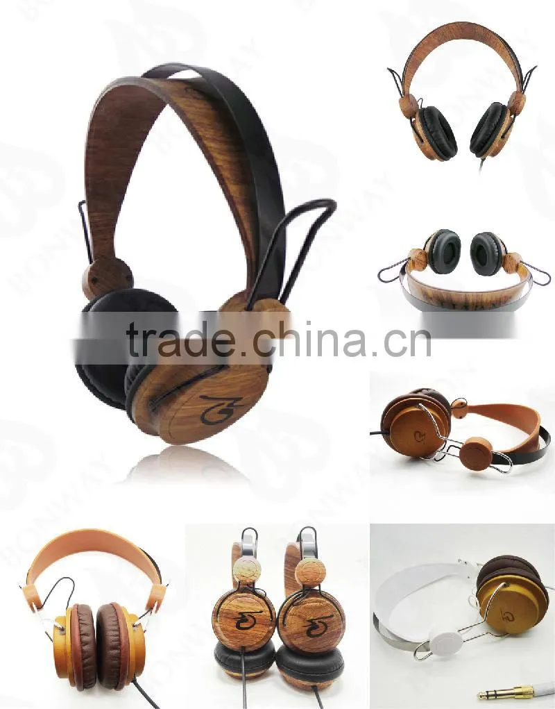 Wooden Ear Shell headphone headset