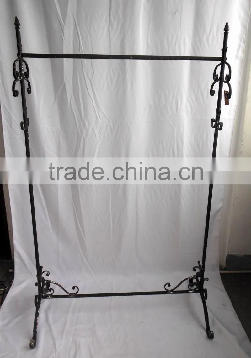 Antique black display and dryer cloth rack with stand