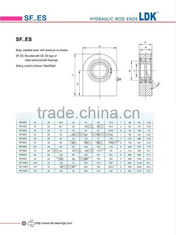 LDK hydraulic rod ends sir 35 es bearings